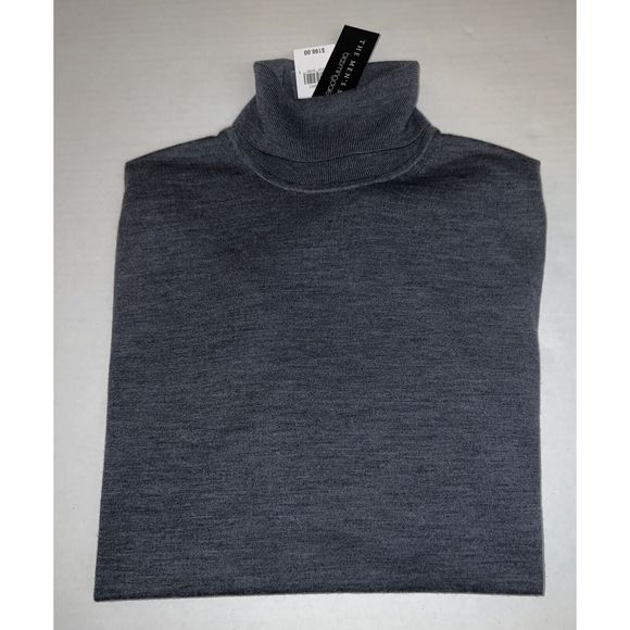 Mens Store Bloomingdales 3342M Sz XL Med Gray Merino Wool Turtleneck Sweater $19 - Picture 7 of 10